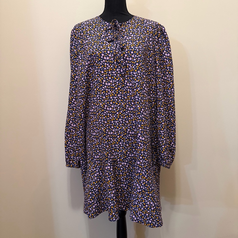 Draper James Women's Size XXL Floral Long Sleeve Dress Cottagecore Peasant Tie‎